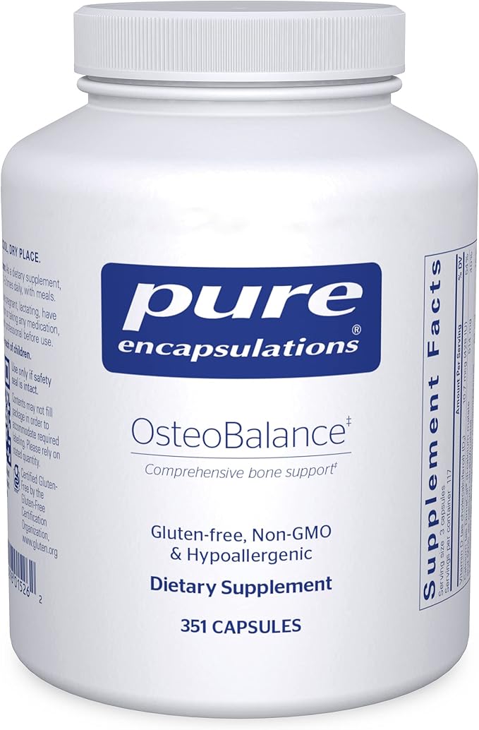 Pure Encapsulations OsteoBalance | Hypoallergenic Supplement to Promote Calcium Absorption and Enhance Healthy Bone Mineralization* | 351 Capsules