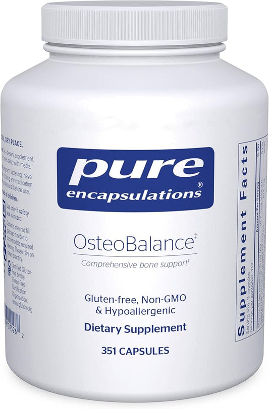 Pure Encapsulations OsteoBalance | Hypoallergenic Supplement to Promote Calcium Absorption and Enhance Healthy Bone Mineralization* | 351 Capsules