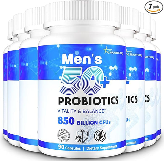 Probiotics for Men, Advanced 50+ Mens Probiotic, Comprehensive Gut & Energy Support with 850 Billion CFU, 1800mg Prebiotics Fiber – Tailored Wellness mens probiotics for gut health over 50, 630Capsule