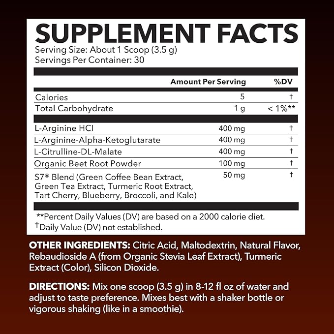 Pre Workout Powder - L Arginine Powder Nitric Oxide Supplement for Men and Women - Pre and Post Workout Support - L-Arginine L Citrulline and Beet Root Powder - Endurance and Performance - Tangerine