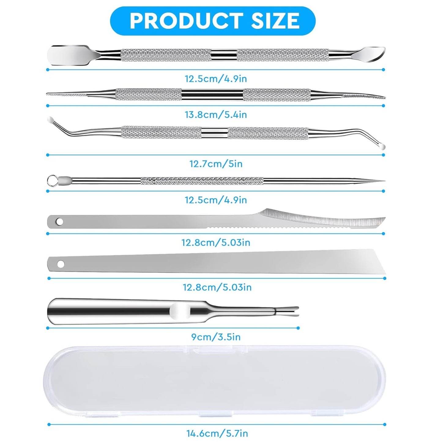 7-Pack Ingrown Toenail Tool Kit - File, Lifters, Surgical Safe Pedicure Tools for Nail Treatment & Pain Relief