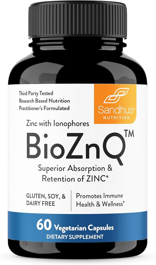 Sandhu's Zinc Supplement with Ionophores| Quercetin & Green Tea Extract for Superior Absorption and High Potency| 800mg Vegetarian Capsules 30 Days Supply| Immune Support for Men & Women| Made in USA