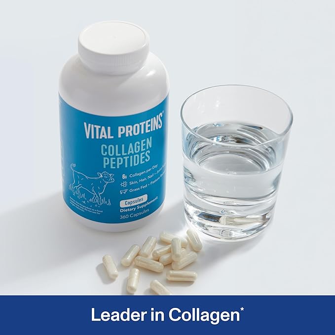 Vital Proteins Collagen Pills Supplement (Type I, III), 360 Collagen Capsules, 3300mg Serving Help Support Healthy Hair, Collagen Supplement