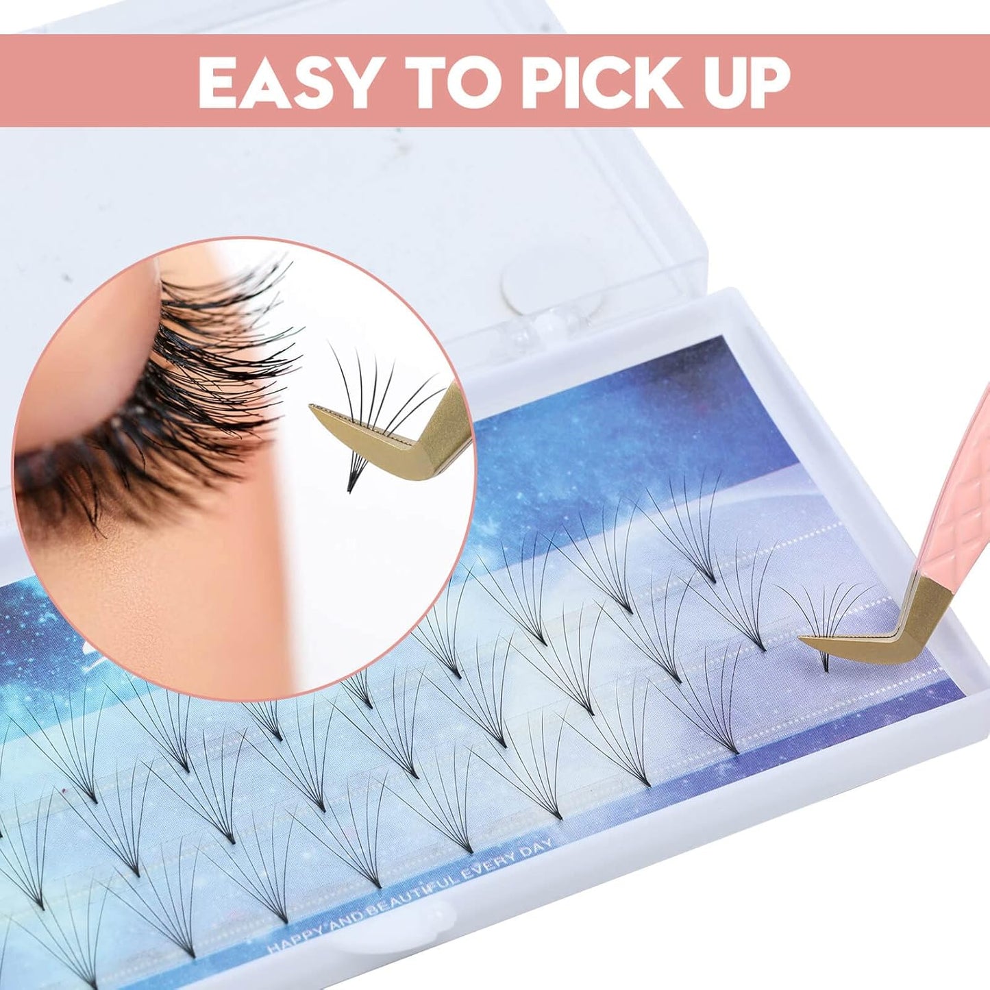 Ms.Queen Lash Tweezers for Eyelash Extensions,Fiber Tip Eyelash Tweezers for Mink Lashes Fan Making Mega Volume Boot Lashing Tweezers