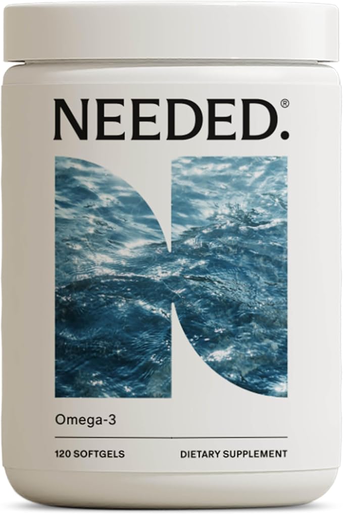 Needed. Prenatal Omega-3 - High Potency Dose of Sustainably Sourced Fish Oil, 1000mg DHA, 1000mg EPA, Encased in a Gelatin-Free, Plant-Based Softgel Shell, Daily 4 Softgel Dose, 30-Day Supply
