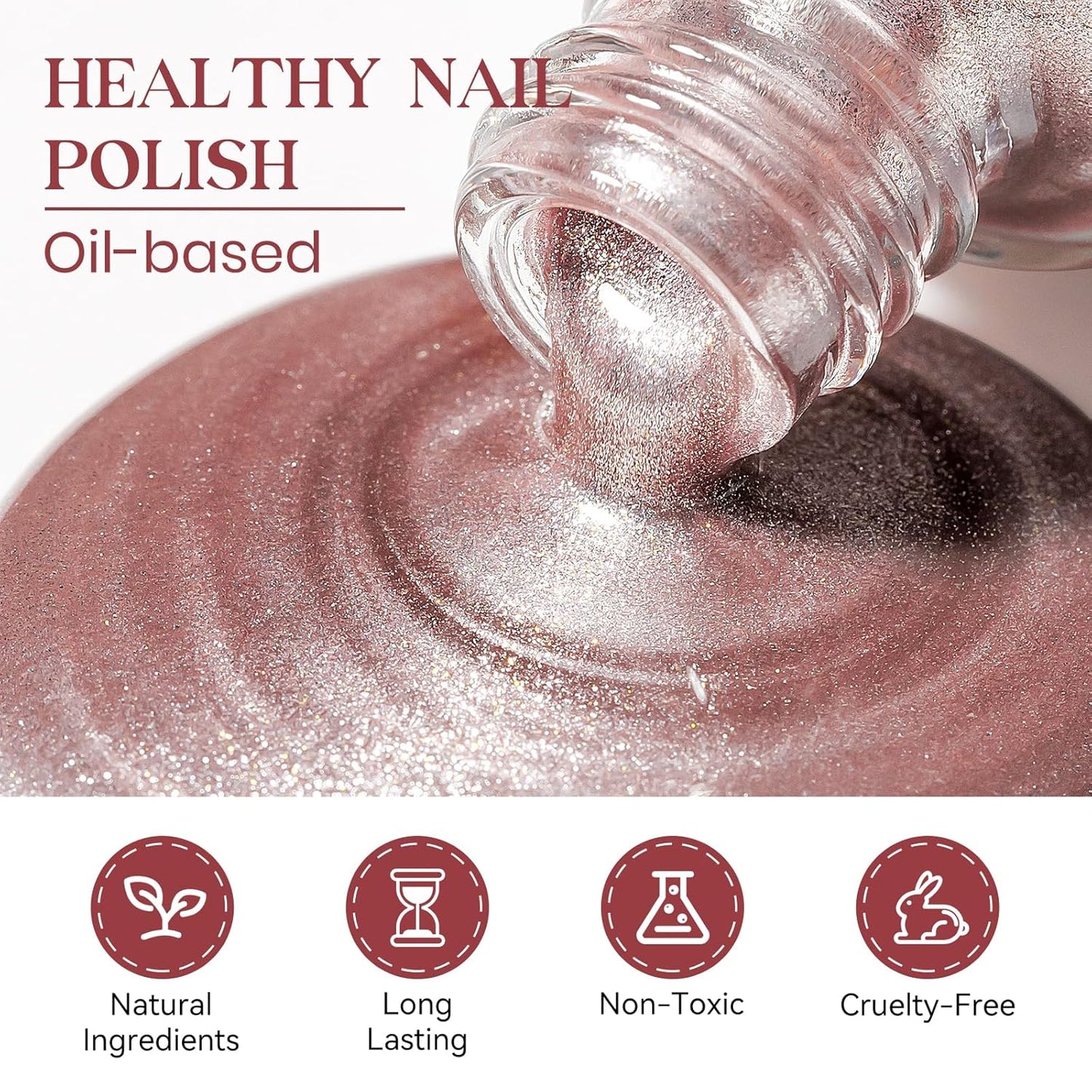 MIZHSE Quick Dry Cat Eye Nail Polish, Shimmery Pink Magnetic Nail Polish with Magnet, Air Dry Fast Nail Lacquer 15ml Reflective Cateye Polish for Women Girls Manicure DIY Home