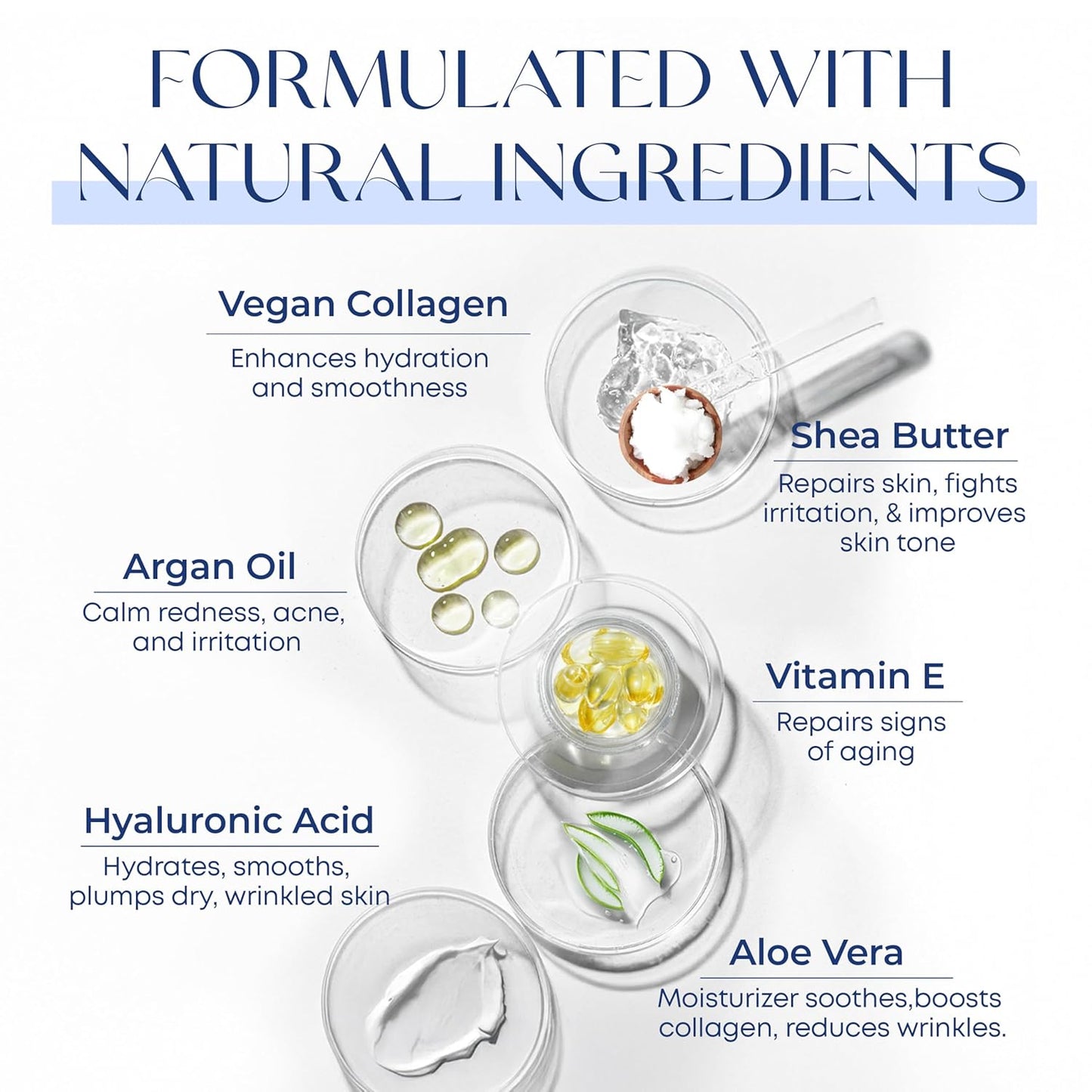 Hyaluronic Acid & Collagen Face Moisturizer - Dermatologist Tested, Anti-Aging, Restores Elasticity - Hydrating, Clean Beauty, Cruelty-Free Korean Skincare for All Skin Types - 1.69 Fl oz