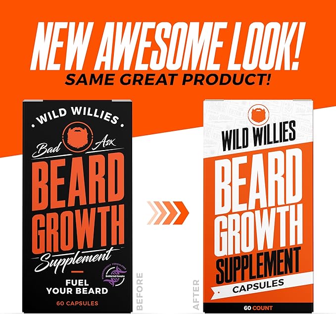 Wild Willies Beard Boost Serum and Growth Supplement Kit for Thicker and Fuller Beard for Beard Enthusiasts, Unscented, 31 Day Supply of Vitamins, Made in USA, 1 fl oz