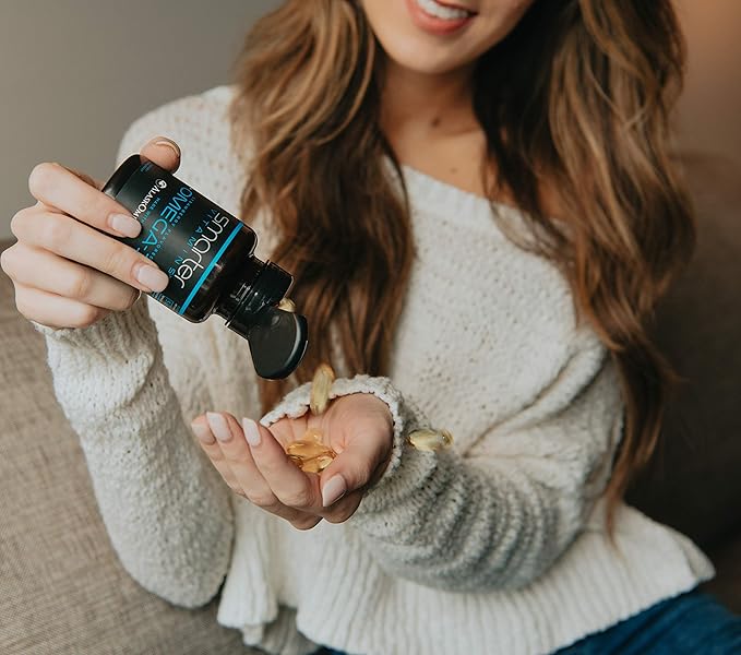 (3 Pack) Smarter Omega 3 Fish Oil, Berry Flavor, Burpless, Tasteless, 2000mg, DHA EPA Triple Strength Brain, Joint and Heart Support, Made with AlaskOmega®