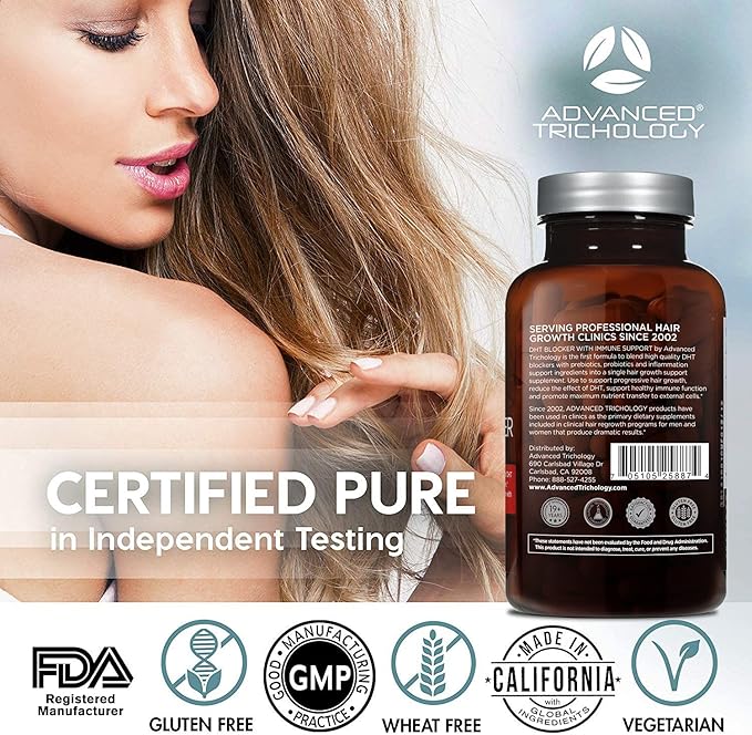 DHT Blocker - Hair Growth Supplement for Genetic Thinning for Men and Women | Approved* by American Hair Loss Association | Guaranteed, Backed by 20 Years of Experience in Hair Loss Treatment Clinics