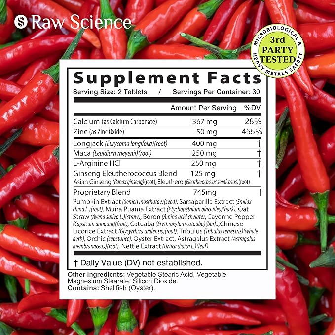 Nitric Oxide Supplements for Men - Black Maca Root, L-Arginine, Tongkat Ali Longjack, Ginseng, Tribulus Terrestris, Muira Puama - Mens Supplement, Male Health, Stamina Booster - 60 capsules