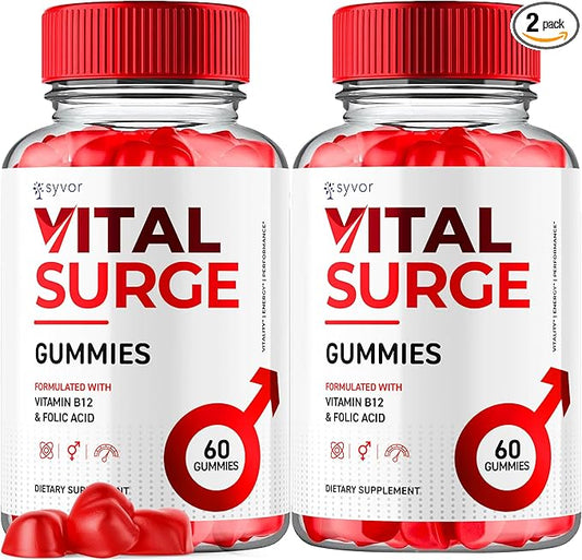(2 Pack) Vital Surge Gummies, Vital Vita Surge Maximum Strength 1000MG Advanced Supplement Gummies, VitalSurge Mens Detox Supplement, Vitasurge Gomitas with Delicious Natural Ingredients (120 Gummies)