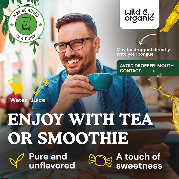 Wild & Organic Saw Palmetto Liquid Drops - Urinary Health w/Saw Palmetto for Men - Alcohol-Free Liquid Saw Palmetto for Urinary Support - Pure Saw Palmetto Supplement - Serenoa Repens - 2 oz