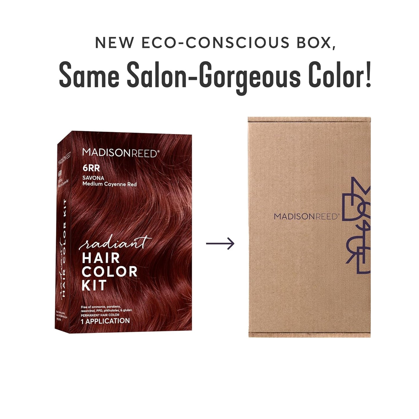 Madison Reed Radiant Hair Color Kit | 6RR Medium Vibrant Cayenne Red (Savona Scarlet) Vivid Color-Enhancing Formula | Salon-Quality Permanent Hair Dye | PPD-Free & Ammonia-Free |1 Pack