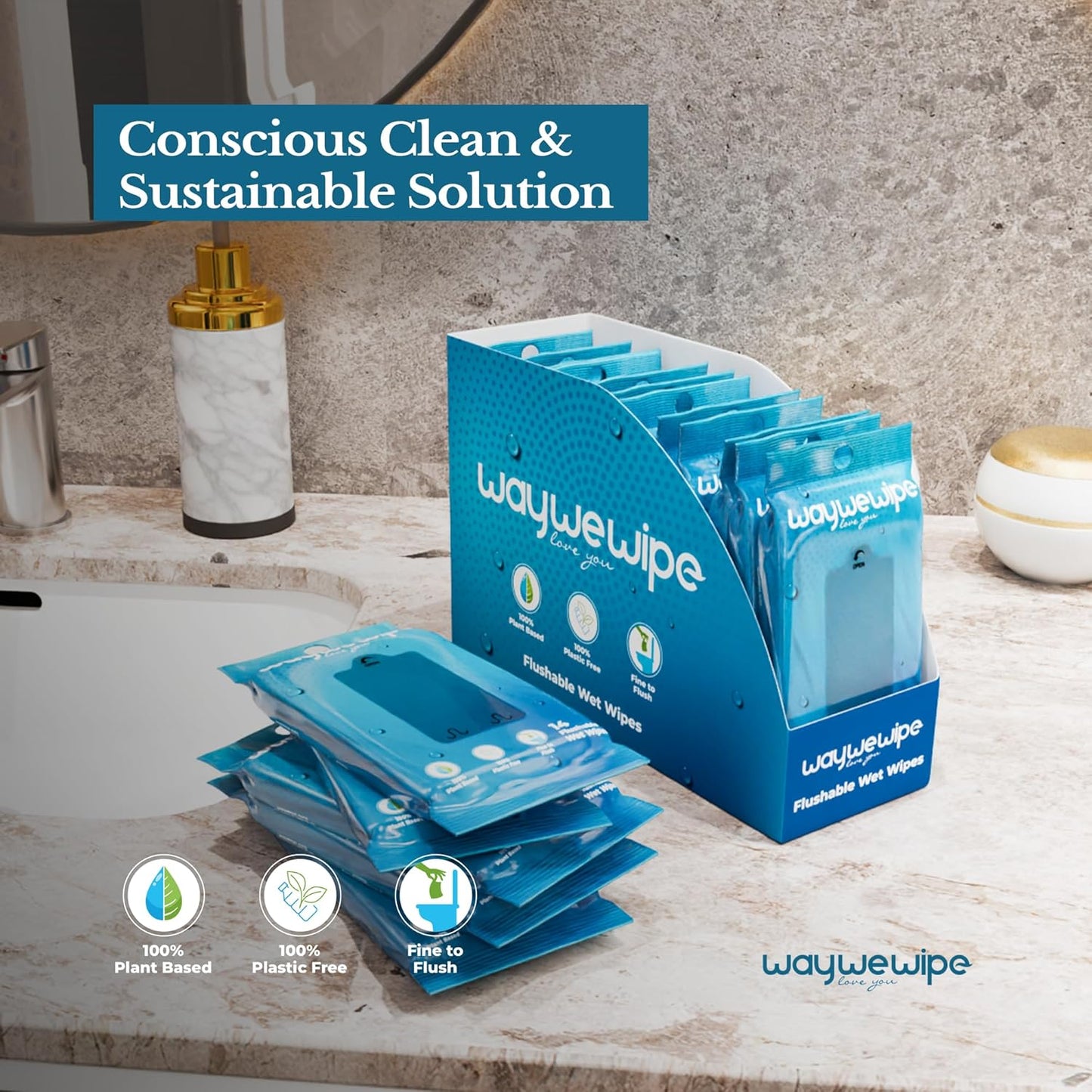 Flushable Wet Wipes for Travel & On-The-Go | 24 Pack - 14 Wipes Per Pack (336 Count) | XL Adult Cleansing Cloth for Men & Women | Hypoallergenic 100% Plant Based, Fragrance Free