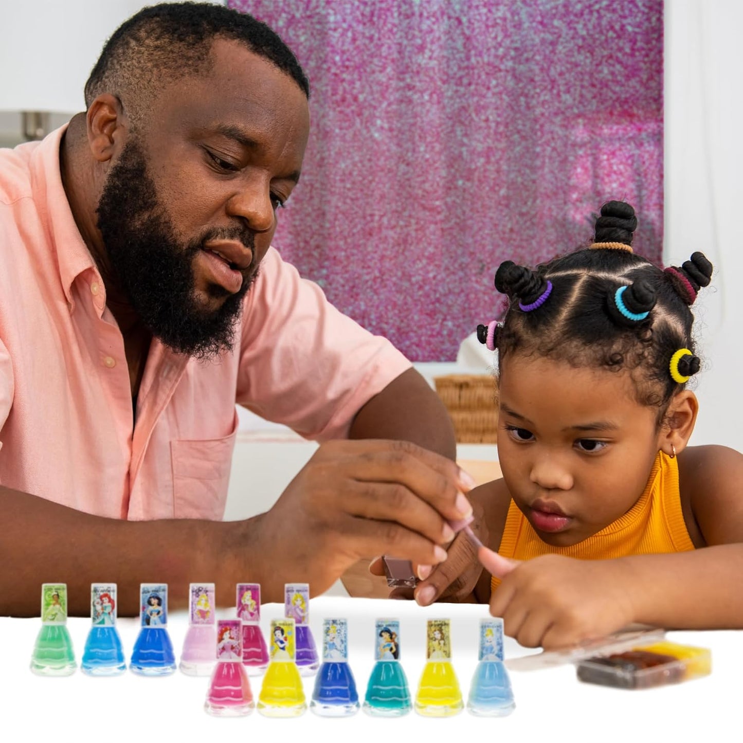 Townley Girl Disney Princess Non-Toxic Water-Based Peel-Off Quick Dry Nail Polish with Nail Separators|Gift Kit Set for Kids Girls|14 Pc Set - Perfect for Parties, Sleepovers and Makeovers