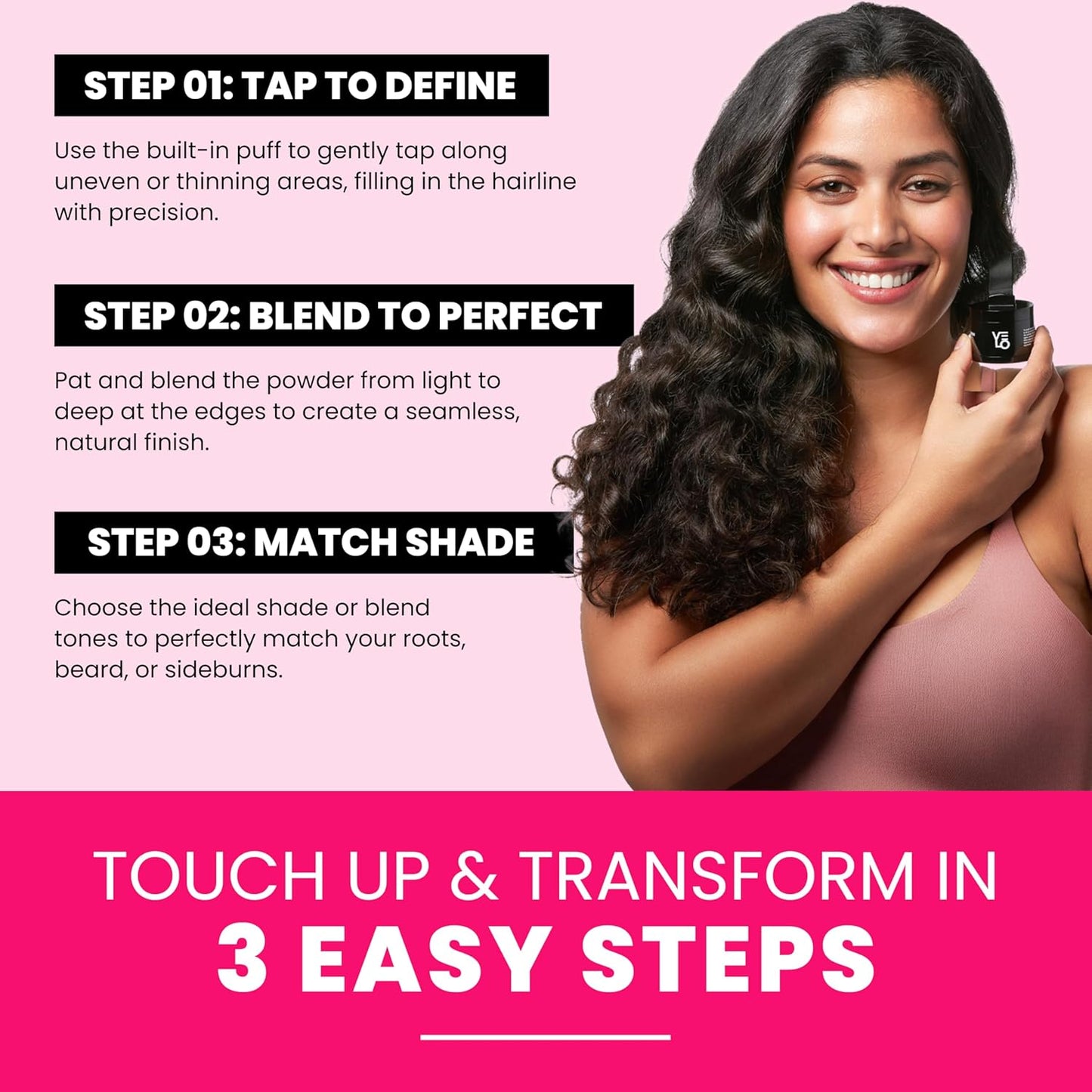 VELO Hairline Powder–LIGHT BLONDE Hair Root Touch Up Powder for Women & Men–Instantly Covers Gray Hair, Thinning Hair & Bald Spots–Sweatproof Root Cover Up–Puff & Mirror Compact 13 Shades