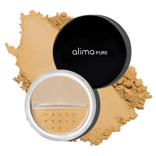 Alima Pure Matte Foundation Loose Mineral Powder Foundation Makeup, Loose Powder Makeup Oil Free Talc Free Powder, Natural Makeup Mineral Foundation Full Coverage Natural Foundation Powder .16 oz/4.5g