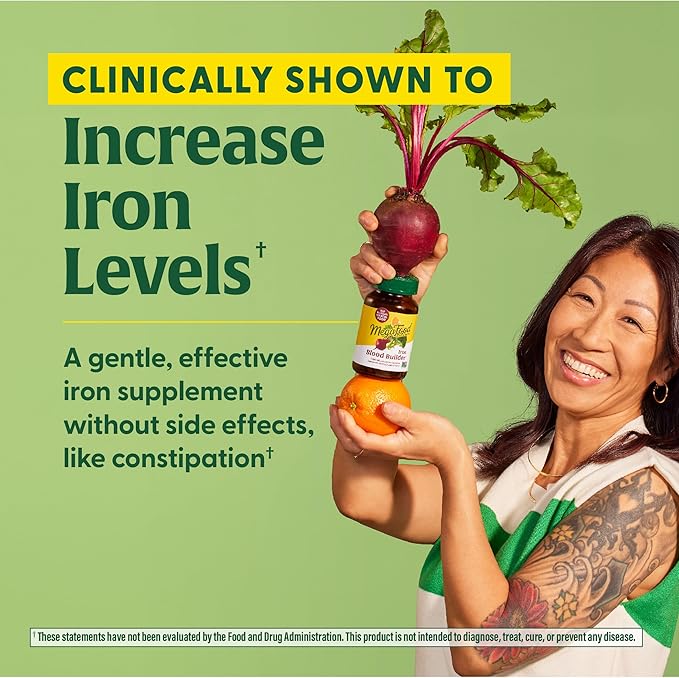MegaFood Blood Builder - Iron Supplement Clinically Shown to Increase Iron Levels without Side Effects - Iron Supplement for Women with Vitamin C, Vitamin B12 and Folic Acid - Vegan - 180 Tabs