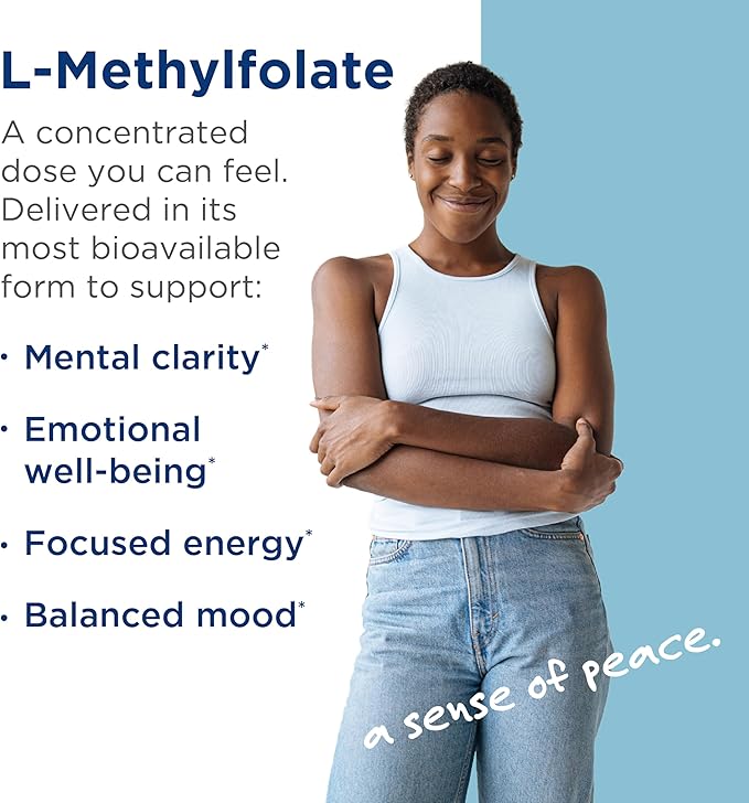 MethylPro 5mg L Methylfolate - Professional Strength Active Methyl Folate Supplement for Brain Support & Balanced Mood - Gluten-Free Cognitive Supplement with No Fillers (30 Capsules)
