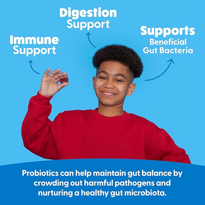 Feel Great USDA Organic Kids Probiotics Gummies | Chewable Strawberry Probiotics for Digestive Health & Immune Support | Plant Based Probiotic & Prebiotic for Kids | 30 Count