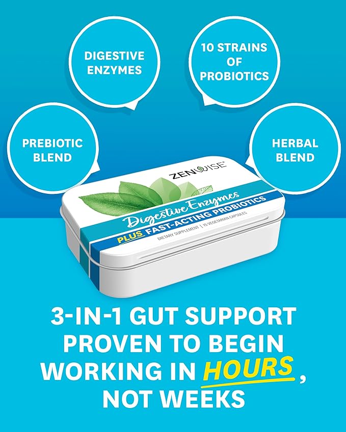 Zenwise Health Digestive Enzymes for Gut Health - Probiotic Multi Enzymes with Prebiotics and Probiotics for Women and Men for Digestive Health and Bloating Relief, Daily Enzymes for Digestion -15 CT