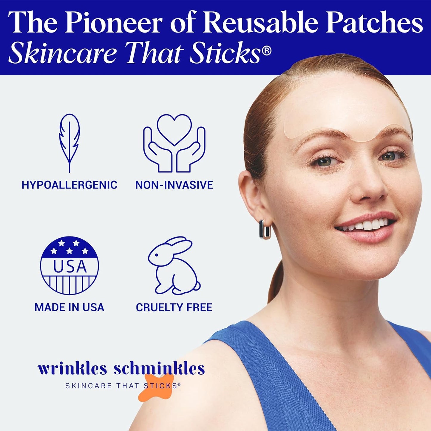 Wrinkles Schminkles Forehead Wrinkle Patches - Reusable Silicone Smoothing Pads for Brow Lift, Wrinkle Smoothers, Reduce Frown Lines & Face Lift (2 Pack)