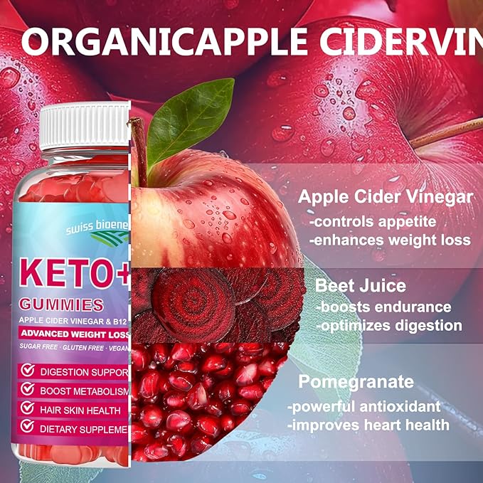 (2 Pack) 180 CT Keto Apple Cider Vinegar Gummies - Organic Keto ACV Gummy Diet Supplement - Organic ACV Gummies Keto +ACV Natural Folic Acid Vitamin B12 and B6 Beet Root for Women Men (1000MG)