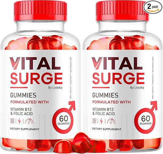 (2 Pack) Vital Surge, Vital Surge Gummies for Men Supplement, Vital Surge Gummies for Health, Vital Surge for Men, Vitale Surge,Vita Surge, Ital Source, Viral Surce Gummy para Hombres, 120 Gummies
