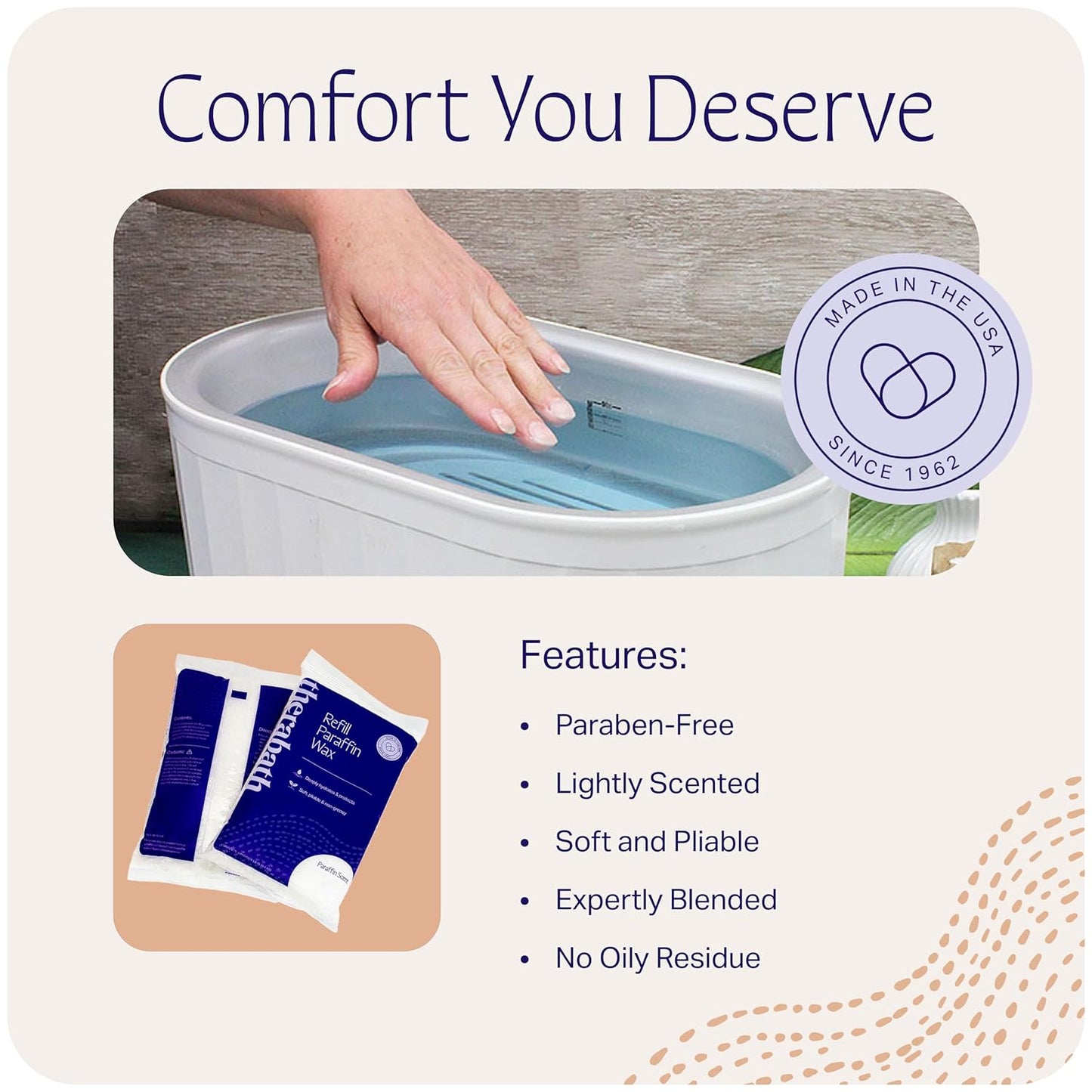 Therabath Paraffin Wax Refill - Thermotherapy - Use to Relieve Arthritis Discomfort, Stiff Muscles & Dry Skin - For Hands, Feet, Body - Deeply Hydrates & Protects - Made in USA, 6 lb. Lavender Harmony