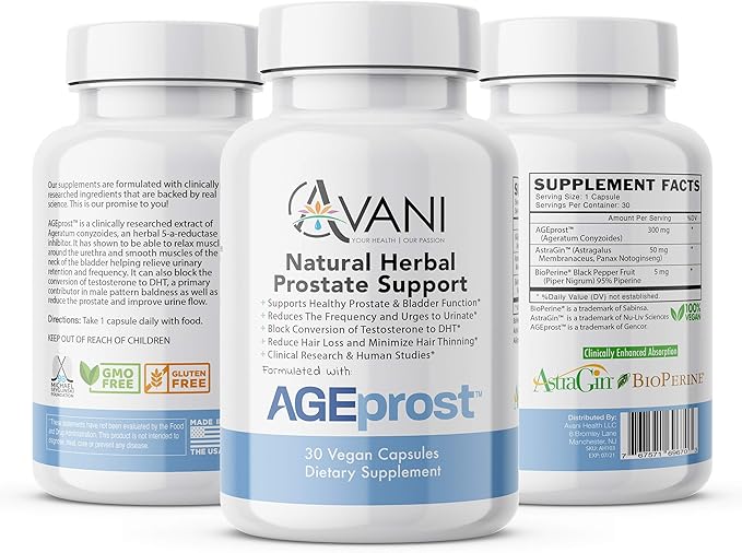 '-- Best Natural Herbal Prostate Health Support - Supplement for Men - Reduce Frequent Urination & Midnight Bathroom Trips - DHT Blocker Hair Loss Supplement