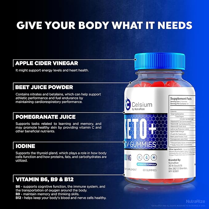 (2 Pack) Celsium Keto ACV Gummies, Celsium Keto + ACV Advanced Formula, Celsius Keto Plus 1000MG Apple Cider Vinegar, All-Natural Keto Official, Celsium Dietary Supplement, Reviews (120 Gummies)