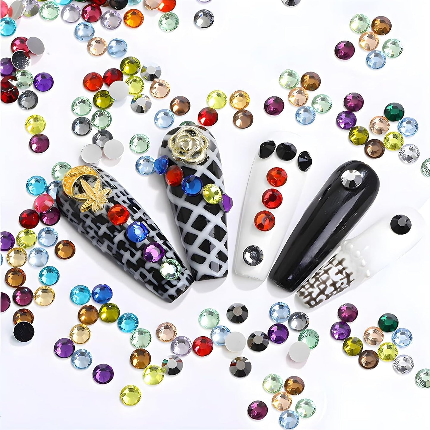 Flatback Rhinestones Round Gems for Nails Art and Crafts 1250Pcs SS20 5mm Glitter Crystals Stone DIY Bags Clothes Shoes (Dark Purple)