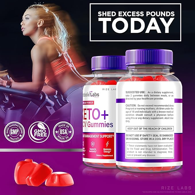 '- Metabolix Labs Keto Plus ACV Gummies - Weight Management Support Apple Cider Vinegar Supplement (60 Gummies)