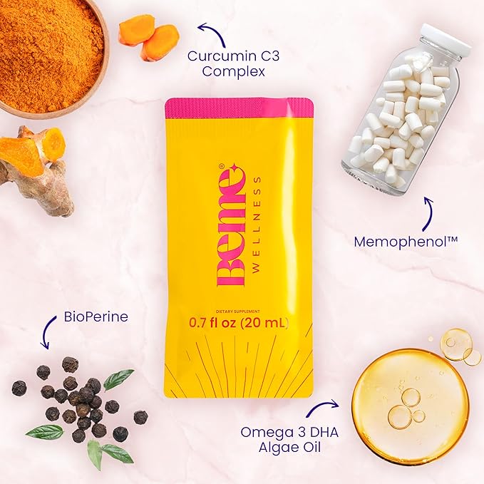 BeMe Vegan Omega-3 Liquid Supplement for Adults, BeSharp - Algae Omega 3 DHA Supplements for Women & Men - Drinkable Supplement Supports Memory, Concentration, & Cognitive Function (30 Sachets)