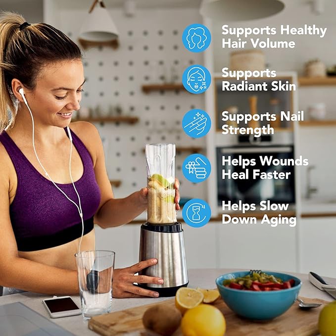 Biotin and Collagen Vitamins + Keratin with Folate - Hair Loss Treatments for Women & Men - Hair, Skin and Nails Supplements for Hair Growth & Postpartum Support - GMO Free & Gluten Free (120 Caps)