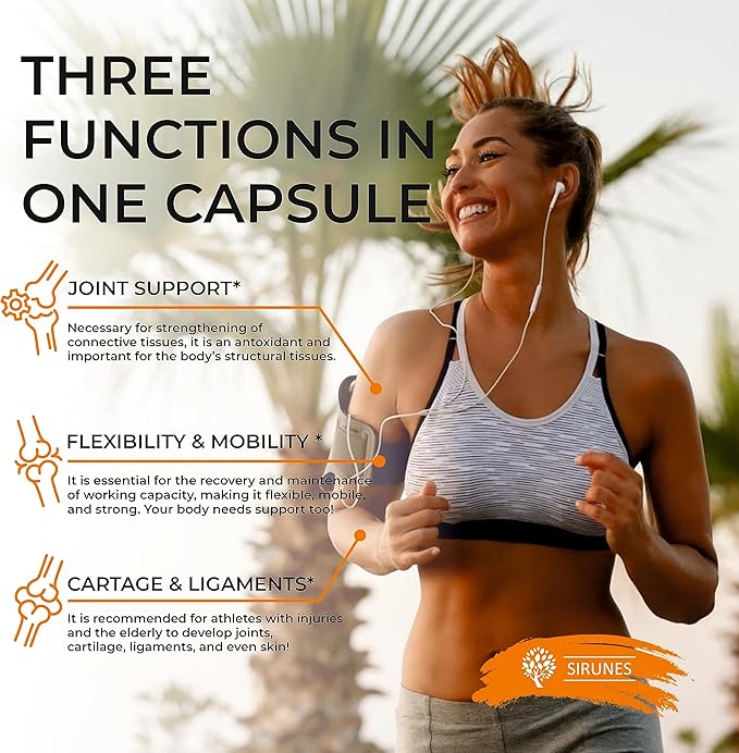 SIRUNES Fish Cartilage Collagen, 100 Capsules - Fish Collagen Supplements for Women, Great for Hair, Skin, Nails, Joints & Bones - Made in USA