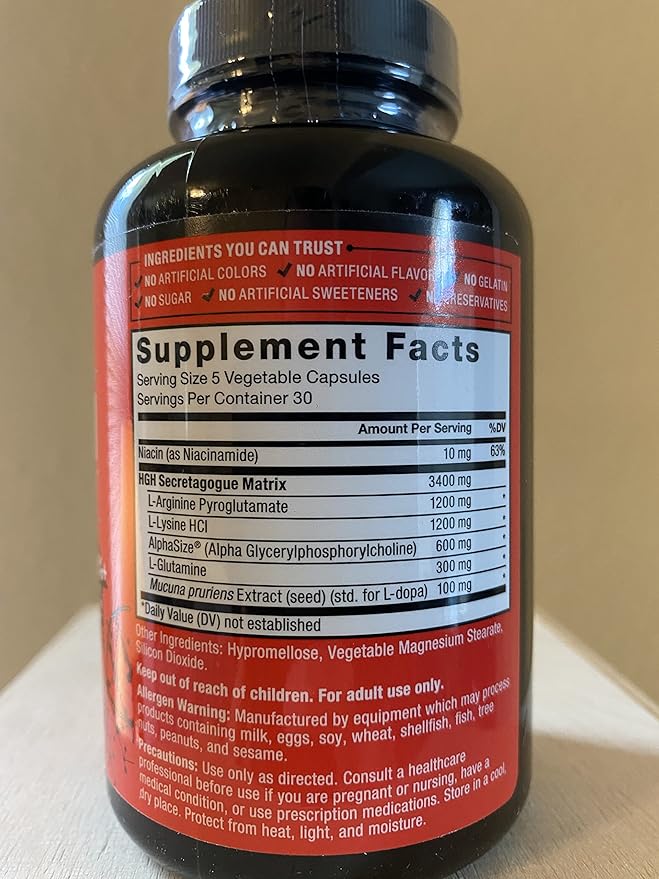 FORCE FACTOR Prime HGH Secretion Activator Supplement for Men with L-Arginine and L-Glutamine to Trigger HGH Production, Boost Workout Force, and Improve Athletic Performance, 150 Capsules