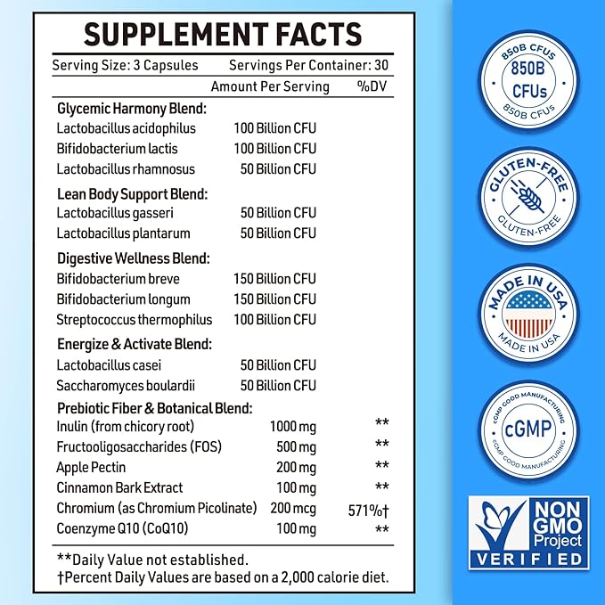 Probiotics for Men, Advanced 50+ Mens Probiotic, Comprehensive Gut & Energy Support with 850 Billion CFU, 1800mg Prebiotics Fiber – Tailored Wellness mens probiotics for gut health over 50, 630Capsule