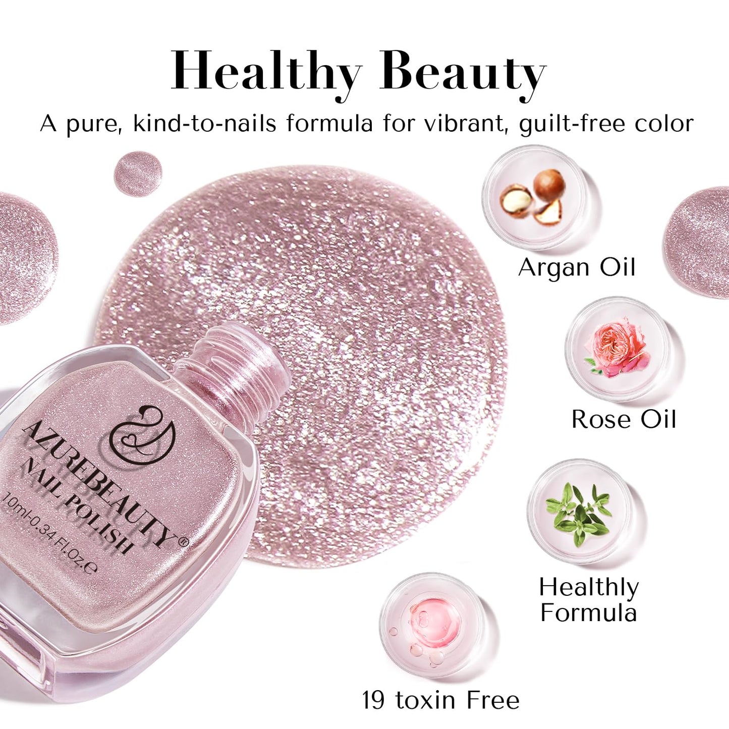 AZUREBEAUTY Cat Eye Nail Polish Quick Dry Nude Glitter Nail Polish Natural Shine Nail Lacquer Salon-Quality for Women Girl Gift Set 1Pcs 0.34 fl oz