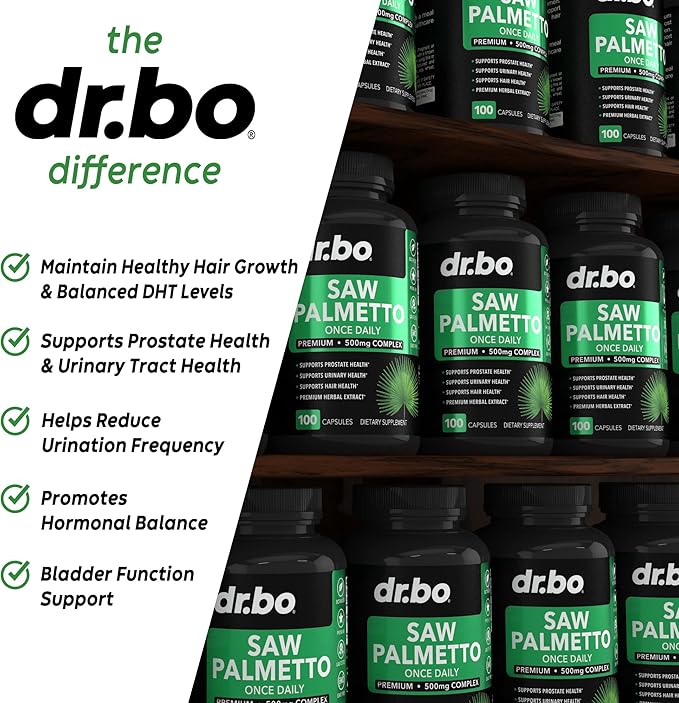 Saw Palmetto for Men Prostate Health - Hair Growth Plus Bladder Control Supplements Complex & DHT Blocker for Women & Men - Pure Saw Palmetto Hair Loss Supplement Support Extract & Urination Pills Aid