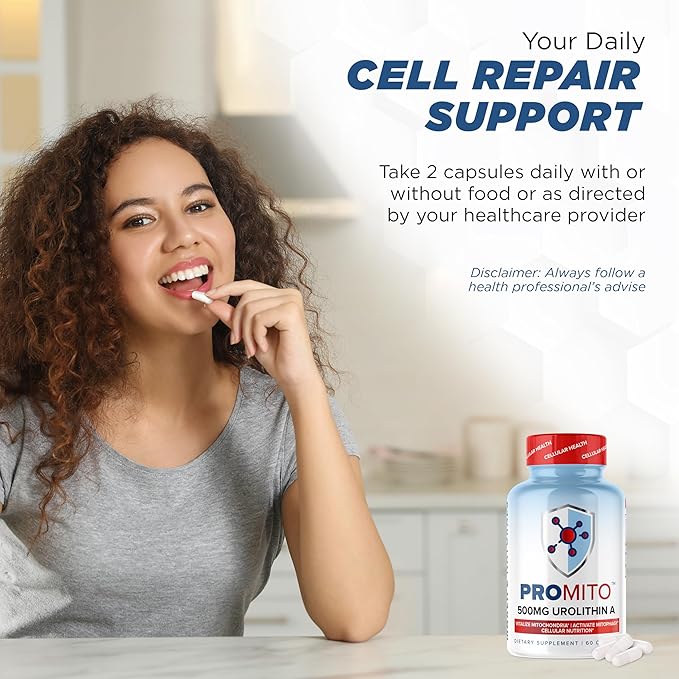 ProMito - Urolithin A Supplement - 500mg Pure Urolithin A Dietary Supplement for Men & Women - Good Alternative to NMN, NAD, CoQ10, Resveratrol & PQQ - Max Life Naturals, 28 Capsules