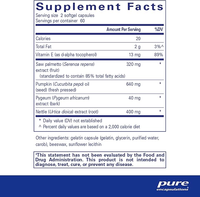 Pure Encapsulations Saw Palmetto Plus | with Nettle Root Extract to Support Urinary Function | 120 Softgel Capsules