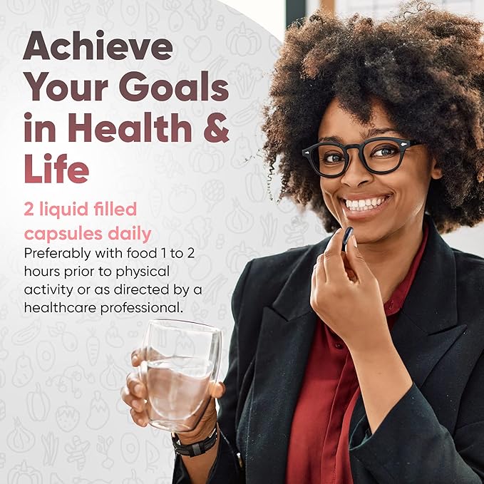 Bariatric Multivitamin with Iron - Easy-to-Swallow Capsule for Post Bariatric Surgery - Post Sleeve and Post Bypass with 42 Fruit & Veggies Blend - 60 Liquid Capsules - 1 Months’ Supply