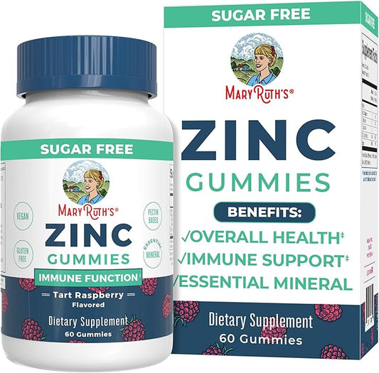 MaryRuth Organics Zinc Gummies | Zinc Supplements | Immune Support Supplement | Essential Mineral | Pectin Based | Overall Health & Wellness | Ages 14 & Up | Vegan | Non GMO | 30 Servings