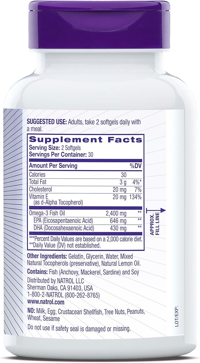 Natrol Omega-3 Extreme,Lemon 60-Count (Pack of 12)