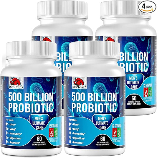 Probiotics for Men, 500 Billion CFU & 12 Strains Mens Probiotic, Men Probiotics with Turmeric, Cranberry, Goji, Gut Health for Men, Probiotics for Men Digestive Health, Immune Bloating, 120-Day Supply