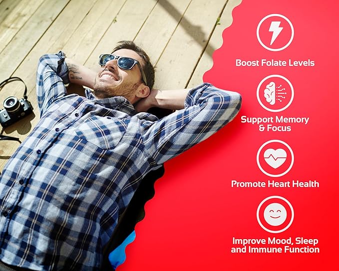 CogniTune Methylfolate Gummies - Easy to Take High Potency L-Methylfolate, Folate Supplement for Brain, Heart Health & Immunity, Delicious Strawberry Flavor, Non-GMO, Vegan, Gluten-Free