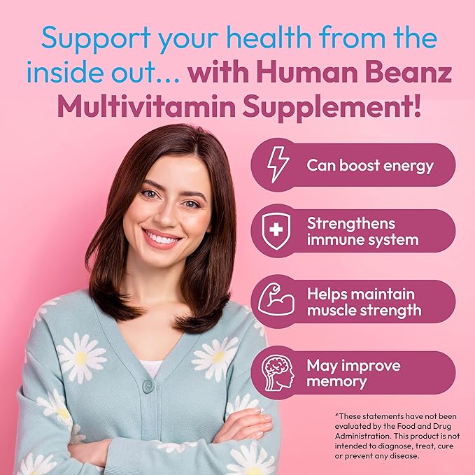 Multivitamin Jelly Bean Gummies with Zinc for Men and Women, Immune Support Dietary Supplements for Adults, Vegetarian, 120 Berry Blast Jelly Beans, Kosher