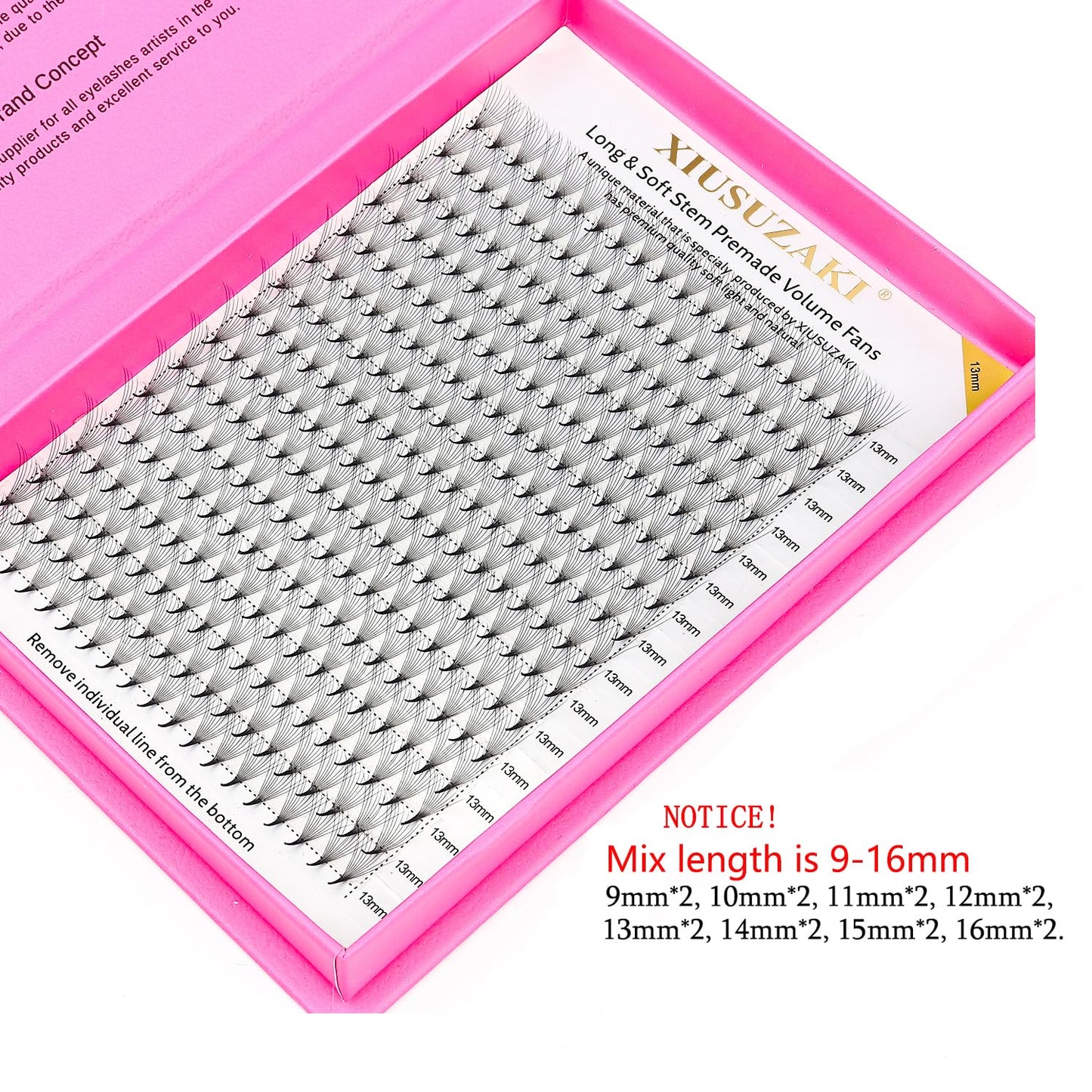 Premade Fans Eyelash Extensions 10D Volume Lash Extensions 0.07 Thickness Eyelash Extension D Curl Premade Lash Fans 14mm Fluffy Soft Handmade Lash Fan(10D-0.07-D,14mm)